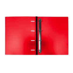 Carpeta liderpapel 4 anillas redondas 25 mm polipropileno din a4 ultra compacta con lomo extensible 4 cm rojo