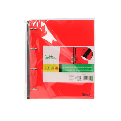 Carpeta liderpapel 4 anillas redondas 25 mm polipropileno din a4 ultra compacta con lomo extensible 4 cm rojo