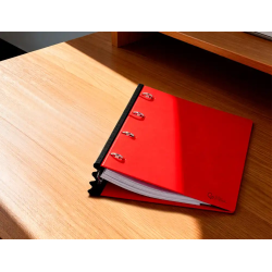 Carpeta liderpapel 4 anillas redondas 25 mm polipropileno din a4 ultra compacta con lomo extensible 4 cm rojo