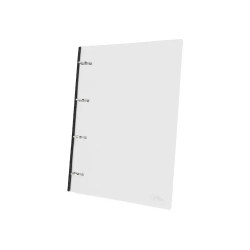 Carpeta liderpapel 4 anillas redondas 25 mm polipropileno din a4 ultra compacta con lomo extensible 4 cm translucida