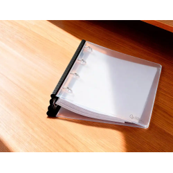 Carpeta liderpapel 4 anillas redondas 25 mm polipropileno din a4 ultra compacta con lomo extensible 4 cm translucida