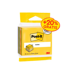 Bloc de notas adhesivas quita y pon post-it cubo 76x76 mm expositor suelo de 96 unidades surtidas 400x400x900 mm