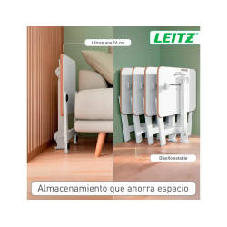 Mesa leitz ergo pequeña plegable regulable en altura hasta 109 cm color blanco 460x740x650 mm