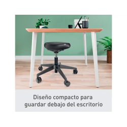 Taburete leitz ergo con asiento triangular 5 ruedas giratorias regulable en altura hasta 59 cm negro