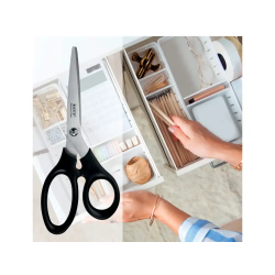 Tijera oficina leitz acero inoxidable 185 mm color negro