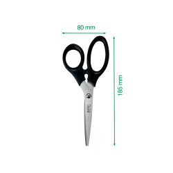 Tijera oficina leitz acero inoxidable 185 mm color negro