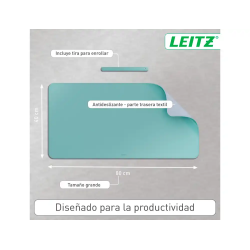 Alfombrilla de sobremesa leitz 80x40 cm color verde menta