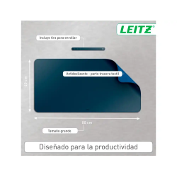 Alfombrilla de sobremesa leitz 80x40 cm color azul oscuro