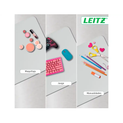 Alfombrilla de sobremesa leitz 80x40 cm color gris claro