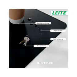 Alfombrilla de sobremesa leitz 80x40 cm color negro