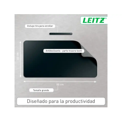 Alfombrilla de sobremesa leitz 80x40 cm color negro