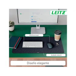 Alfombrilla de sobremesa leitz fieltro 70x36 cm color gris