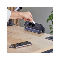 Regleta fellowes sobremesa 1 toma + usb a/c negro