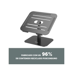 Soporte para portatil fellowes aluminia con peana negro 280x245x65 mm