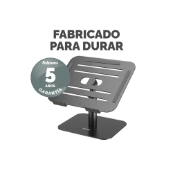 Soporte para portatil fellowes aluminia con peana negro 280x245x65 mm