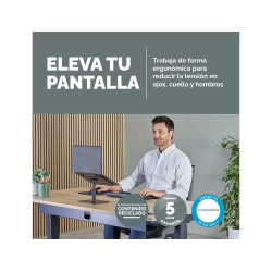 Soporte para portatil fellowes aluminia con peana negro 280x245x65 mm