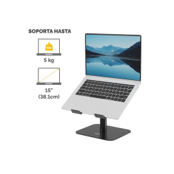 Soporte para portatil fellowes aluminia con peana negro 280x245x65 mm
