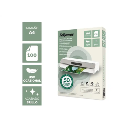 Bolsa de plastificar fellowes recicladas brillo din a4 80 mc pack de 100 unidades