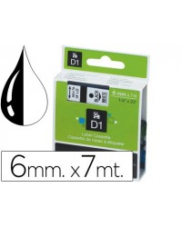 CINTA DYMO NEGRO-BLANCO 6MM...