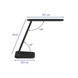 Lampara de escritorio maul led 2,7w 325lm luz ajustable panel tactil brazo giratorio negra