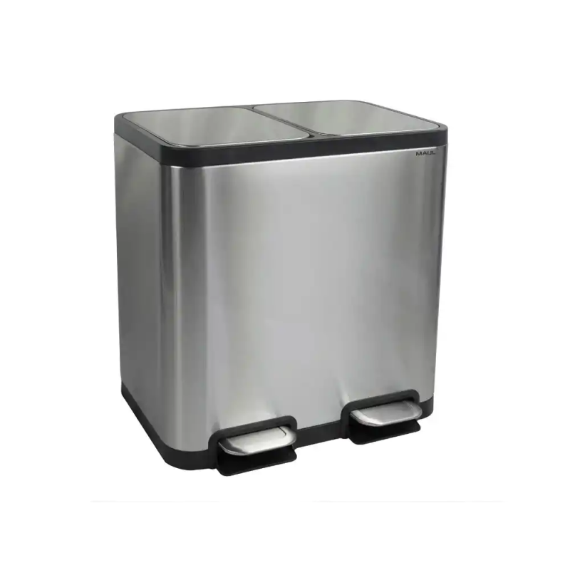 Papelera metalica maul cycle acero inoxidable con pedal 20+20 litros