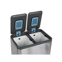 Papelera metalica maul cycle acero inoxidable con pedal 20+20 litros