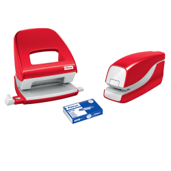 Grapadora petrus electrica e-310 contactless rojo metalizado capacidad 12 hojas usa grapas nº 10