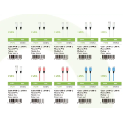 Expositor sobremesa q-connect para cables y cargadores con 48 unidades surtidas