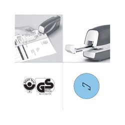 Grapadora petrus electrica e-310 contactless rojo metalizado capacidad 12 hojas usa grapas nº 10