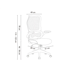 Silla q-connect oficina catania malla alt max 1230 mm anc 510 mm prof 490 mm ruedas premium color gris blanco