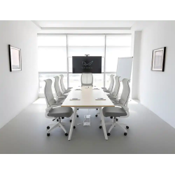 Silla q-connect oficina catania malla alt max 1230 mm anc 510 mm prof 490 mm ruedas premium color gris blanco