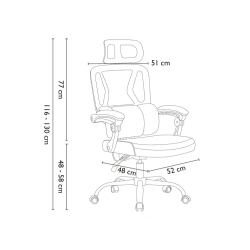 Silla q-connect direccion reggio malla alt max 1300 mm anc 520 mm prof 480 mm ruedas premium color gris blanco