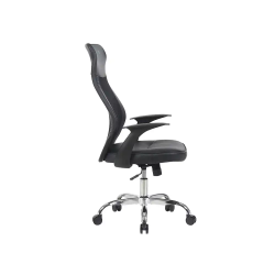 Silla q-connect direccion bergamo malla/similpiel alt max 1210mm anch 520mm prof 480mm ruedas premium negro