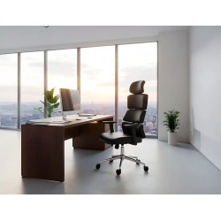 Silla q-connect direccion aurea similpiel alt max 1400 mm anc 520 mm prof 510 mm ruedas premium negro