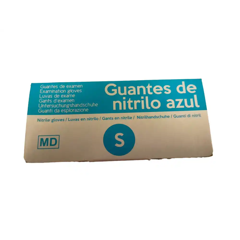 Guantes de nitrilo sanyc eco desechable no empolvado talla s color azul caja de 100 unidades