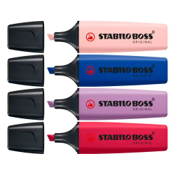 Rotulador stabilo boss fluorescente nature colors wildflower edition estuche de 4 unidades colores surtidos