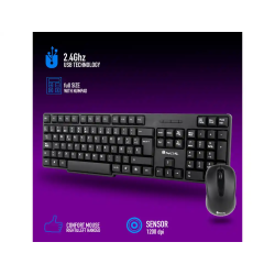 Set teclado y raton ngs inalambricos 2.4ghz usb color negro