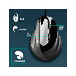 Raton ngs samsara optico 800/1600/2400/3200 dpi ergonomico y silencioso con sensor laser color negro