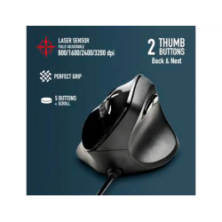 Raton ngs samsara optico 800/1600/2400/3200 dpi ergonomico y silencioso con sensor laser color negro