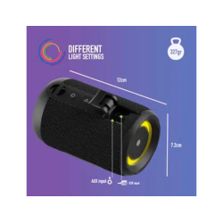 Altavoz ngs roller furia 2 tiny portatil 20w bluetooth luces rgb e impermeabilidad ipx7 color negro