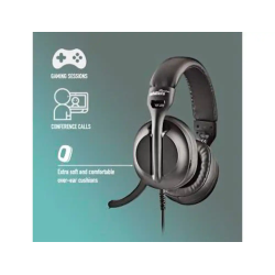 Auriculares ngs vox805 con cable estereo usb-c con control de volumen y adaptador usb color negro