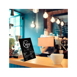 Pizarra de sobremesa archivo 2000 en forma de l a4 vertical metacrilato negro 100% reciclable 85x210x290 mm