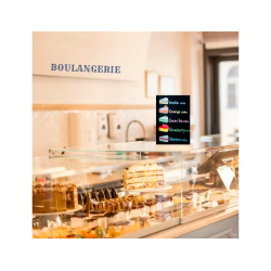 Pizarra doble cara archivo 2000 con base de madera a4 vertical metacrilato negro 100% reciclable 40x210x330 mm