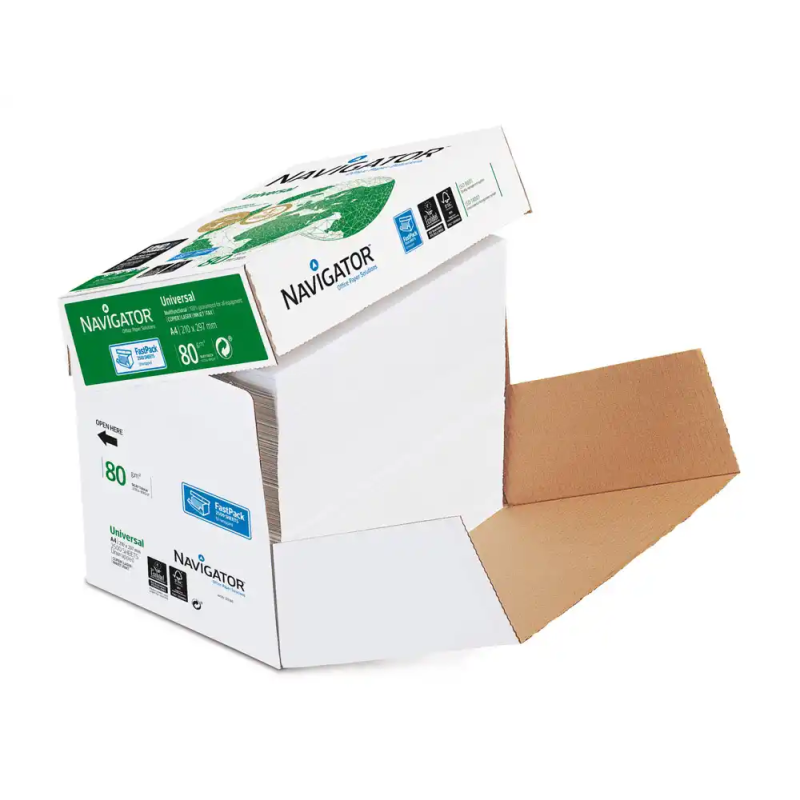 Papel fotocopiadora navigator din a4 80 gramos caja de 2500 hojas