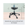 Taburete leitz ergo con asiento triangular 5 ruedas giratorias regulable en altura hasta 59 cm negro