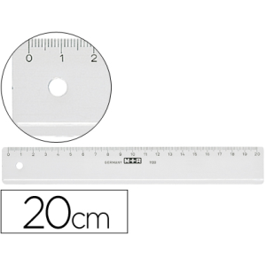 Regla m+r 20 cm plastico...