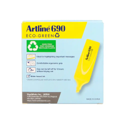 Rotulador artline fluorescente ek-690 eco green punta biselada 1-4 mm amarillo