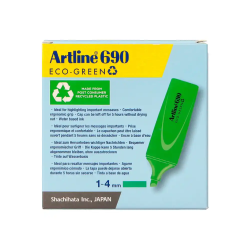 Rotulador artline fluorescente ek-690 eco green punta biselada 1-4 mm verde