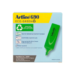 Rotulador artline fluorescente ek-690 eco green punta biselada 1-4 mm verde