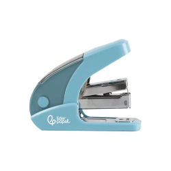 Grapadora liderpapel micro con regalo de caja de 1000 grapas 24/6 26/6 capacidad 20 hojas celeste